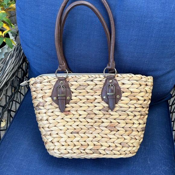 Straw Studios Tan and Brown Tote Bag - Picture 1 of 7